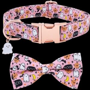 Halloween Dog Collar and Bow Tie Set